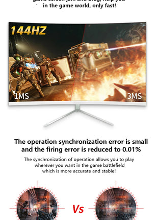 49 - 24 Inch Frameless Curved Screen 144HZ PC Computer  For Home Gaming Inbuild Mic Lcd Screens - Riparo82