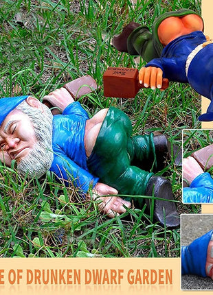 12cm Drunken Gnomes Funny Resin Statue for Home Decor Whimsical Indoor Outdoor Ornament Interesting Garden Christmas Santa Claus - Riparo82