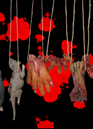 Halloween Horror Hanging Pendant Fake Dead Mouse Bat Broken Hand Feet Halloween Party Home Haunted House Scary Decoration Props - Riparo82