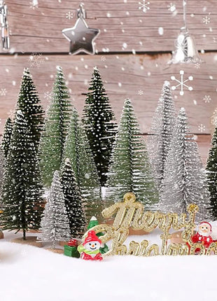 Mini alberi di Natale Dimensioni diverse Mestiere Base in legno artificiale Mini albero di Natale Natale Festa a casa Decorazione di Capodanno 2025