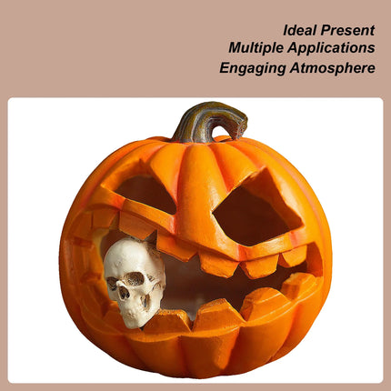 Halloween Pumpkin Lamp Pumpkin Skeleton Lights Halloween Sculpture Ornament Decoration Garden Outdoor Indoor Party Home Decor