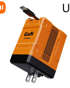 Xiaomi 120W GaN Fast Charger Compatible  With Retractable Type-c And Ligtning Cable Portable Adapter For Iphone 16 Ipad Macbook - Riparo82