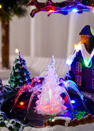 Natale nuova fontana casa luminosa casa di neve regalo di Natale rotante casa ornamenti da tavolo in resina artigianato decorativo