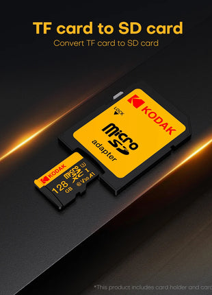 Scheda di memoria KODAK Micro SD 512GB 256GB FINO A 100 MB/s C10 U3 32GB 64GB 128GB Scheda TF 4K HD per adattatore lettore di schede USB Microsd