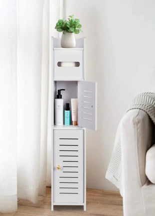 Mobili da Bagno, Colonna Portaoggetti Bianca, Mobiletto da Bagno, Bianco