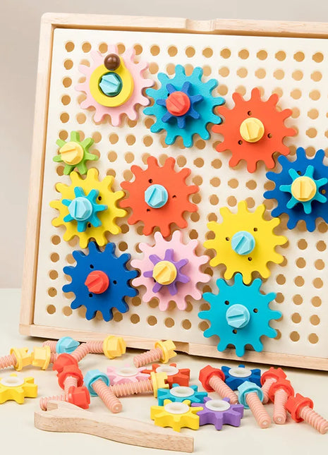 Montessori Early Education cognitivo Gear Game Rotation Exploration principi meccanici Training Hands-on capacity Puzzle Game - riparo82