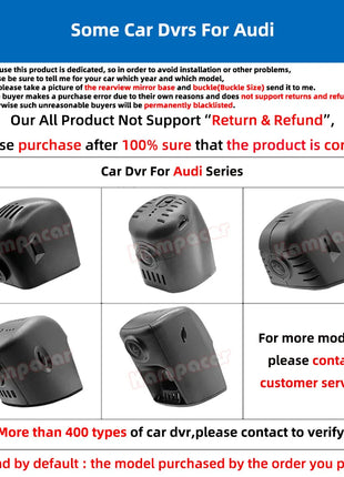 Kampacar AD07-4K 2160P Wifi DashCam Camera Video Recorder For Audi A7 C8 A3 8v A8 A6 A5 A4 Q3 Q7 Q8 Etron 2015-2024 10% Car Dvr - Riparo82