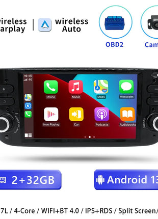 1 Din Android 14 Car Radio For Fiat/Linea/Punto evo 2012-2015 Multimedia Screen GPS Navigation Stereo Audio Head Unit Carplay 4G - Riparo82