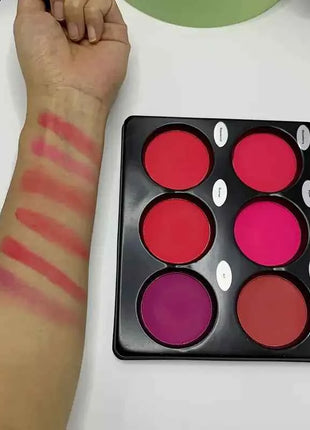 6-Color Blush Palette Large Natural Contouring Makeup Eye Shadow Palette Matte Blush Beauty Palette, Long-Lasting Concealer