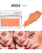 Matte Natural Cheek Tint Blush Palette Face Contouring Face Blusher Single Waterproof Matte Peach Rouge Contour Shadow Palette M - Riparo82