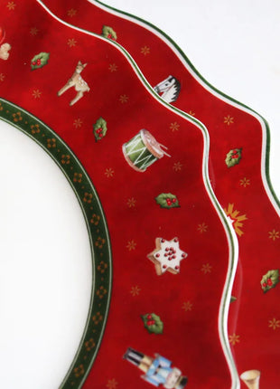 Tesoro tedesco Porcellana dura Giocattolo natalizio Joy Piatto piano multi-angolo Tazza di Natale Piattino Ciotola Candeliere - riparo82