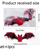 Halloween Bat Stickers Decoration 3D Red Black PVC Hollow Out Bat Wallpaper Decal Home Wall Background Halloween Decoration - Riparo82
