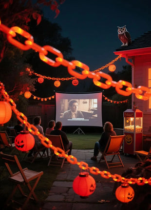 2/3M Halloween Plastic Chain Lights Props Chains with 8 Lighting Modes String Lights for Skeleton Dog Spooky Outdoor Decorations - Riparo82