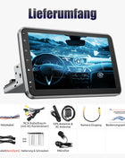 ESSGOO 10.1 Inch 8 Core 6G+128G Carplay 4G Android 14 Car Radio 1 DIN Rotatable Screen GPS NAVI AM DSP USB Wifi with Microphone - Riparo82