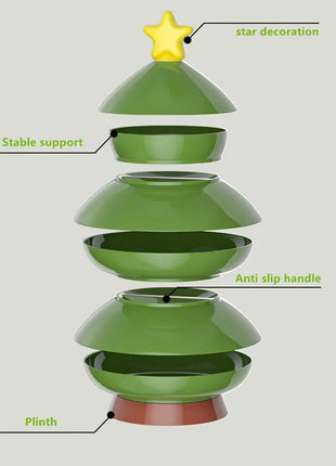 3 strati Natale Creativo Forma dell'albero di Natale Caramelle Snack Noci Frutta secca Piatto di plastica Snack Piatti Ciotola Vassoio per la colazione a h - riparo82