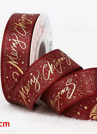 Nastro natalizio stampato da 5 metri Nastro natalizio in poliestere per design fatto a mano Decorazione natalizia Confezione regalo bouquet torta fai da te - riparo82