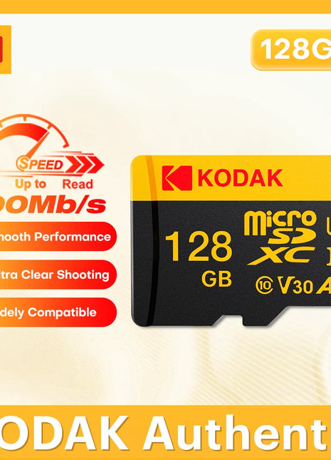 KODAK Micro Card Registratore di guida Scheda di memoria Micro SD da 128 GB per telefono cellulare PC Auricolare Altoparlante Interruttore di gioco per fotocamera HD