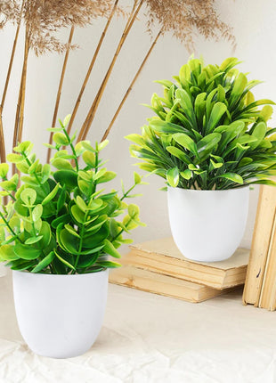 Artificial Plants Potted Green Bonsai Small Tree Grass Plant Pot Ornament Fake Flower for Home Garden Decor Wedding Party Decor