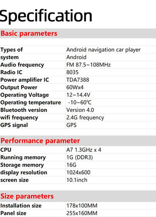 4G+64G Android 14 Car Stereo Video Multimidia Radio Player 10.1 Inch Universal Autoradio GPS Electric Rotatable Touch Screen - Riparo82