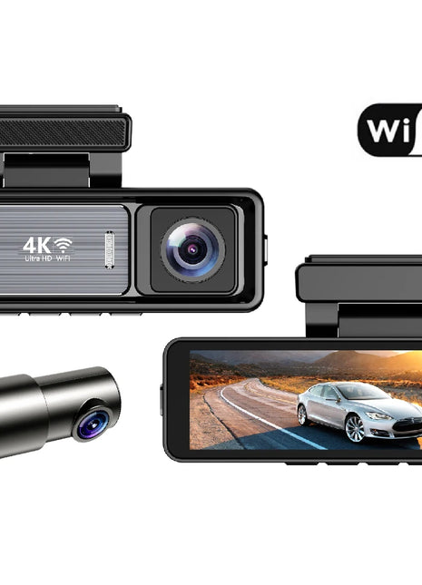 Dash Cam UHD 1080P 4K Car DVR Night Vision Front Rear View Loop Recording Dashboard Car DVR 2Lens Black Box Car accessories - Riparo82