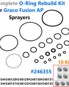 10 Kits 246355 Complete O-Ring Rebuild Kit For Graco Fusion AP Sprayers Orings - Riparo82