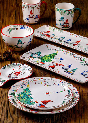 Set di stoviglie in ceramica serie Goblin Piatto da pranzo grande Vassoio rettangolare Stoviglie natalizie Piatti da bistecca Piatti da dessert Ciotola Tazza Tazza - riparo82