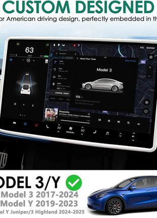 For Tesla Model 3 / Y Silicone Protective Frame Edge Cover Central Control Display Navigation Screen Protector Car Accessories - Riparo82