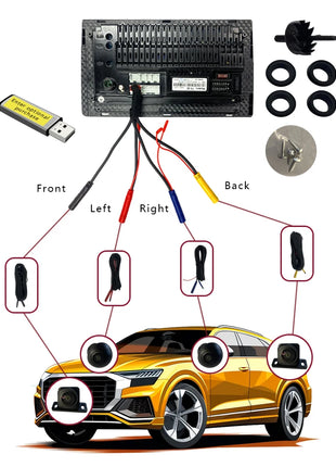Car 360° panoramic system camera for Android multimedia screen, Android multimedia system with 360APP function - Riparo82