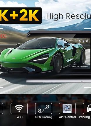 Dash Cam 4K Front and 2.5K Rear Dual Camera GPS WiFi with IMX415 Night Vision 3" Screen APP Control 24H Parking Monitor Tracking - Riparo82