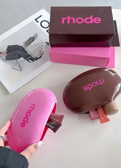 2025 INS Rhode Charm Woman Cosmetic Mirror Lipstick Blush Lip Gloss Portable Skin-friendly Soft Silicone Storage Bag Gifts Cover - Riparo82