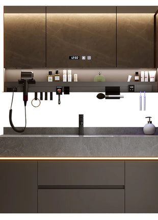 Lavabo integrato Rock Plate, lavabo da bagno, lavabo, combinazione di mobili da bagno, dimensioni multiple disponibili