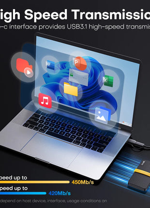 Disco rigido esterno KODAK Disco rigido SSD portatile da 1 TB Disco rigido mobile a stato solido esterno ad alta velocità da 512 GB per PC portatile