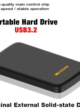 Disco rigido HDD esterno portatile Kodak Disco rigido esterno USB 3.0 da 5 Gbps 500G 1 TB Archiviazione di grande capacità PS4/Xbox/PC e video 4K