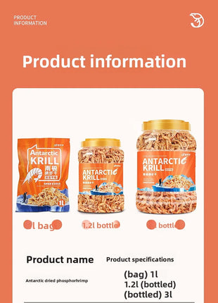 GEN CLIMB Freeze-Dried Antarctic Krill for Turtles & Fish - Premium Food for Arowana, Blood Parrot,Aquatic Turtles-High Protein - Riparo82