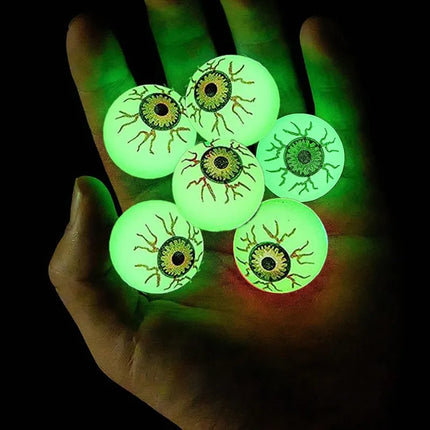 5/50PCS Luminous Bouncing Ball Halloween Glow in The Dark Eyeball Toys Rubber Fake Eyeball Haunted House Horror Decoration Props