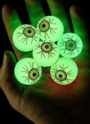 5/50PCS Luminous Bouncing Ball Halloween Glow in The Dark Eyeball Toys Rubber Fake Eyeball Haunted House Horror Decoration Props - Riparo82