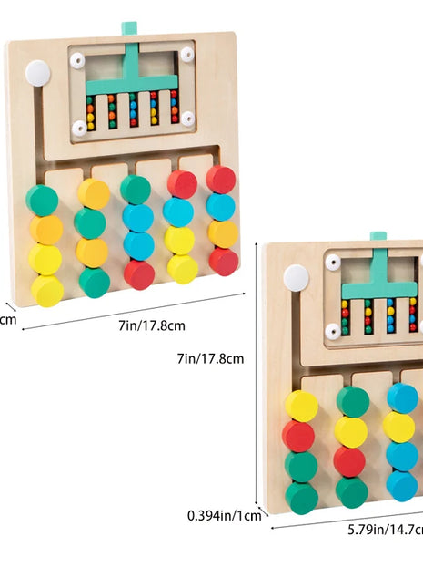 Puzzle Montessori in legno con abbinamento colori, gioco logico, allenamento per il pensiero, illuminazione, coordinazione occhio-mano, giocattolo educativo precoce - riparo82