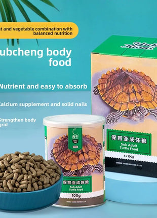 YUR KWAI Sub-Adult Turtle Food - Protein Pellets for Red-Ear Slider/Terrapin/Box Turtle-Shell Hardening Formula with Calcium&D3 - Riparo82