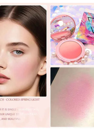 Vibrant Blush Palette, Multi-Color Gradient Design, Lightweight & Blendable Color, Face Cosmetics, With Easy-To-Use Mirror