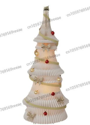 Natale grande ornamento per albero di Natale 2 m di altezza pieghevole in carta bianca decorazione per albero di Natale finestra ornamento luminoso