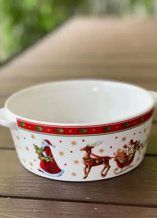 Set di piatti natalizi in ceramica ad alta temperatura, albero di Natale, piatto per cibo occidentale, bella tazza da caffè, ciotola, set natalizio di varietà ricca - riparo82
