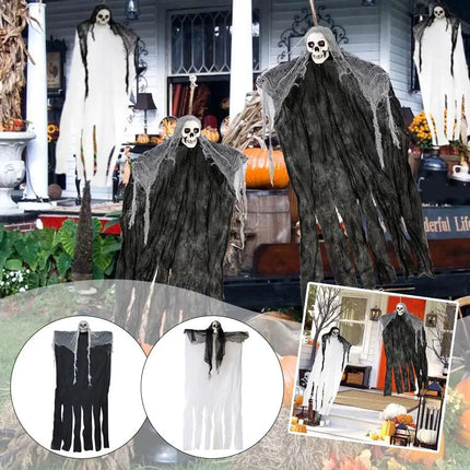 Halloween Party Hanging Skull Skeleton Ghost Ornament Horror Props Haunted House Halloween Party Outdoor Yard Garden Decorations