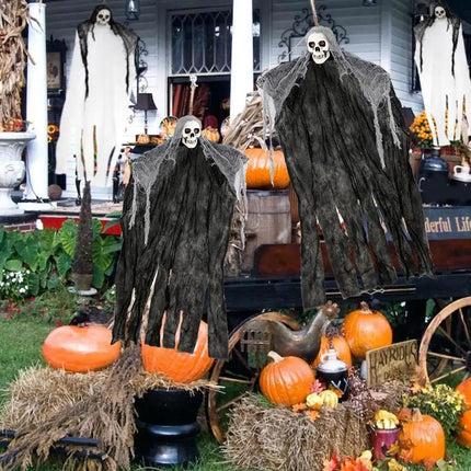Halloween Party Hanging Skull Skeleton Ghost Ornament Horror Props Haunted House Halloween Party Outdoor Yard Garden Decorations