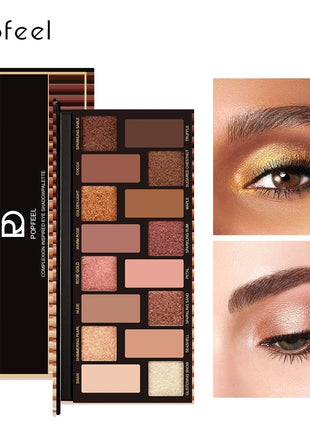 POPFEEL 16-Color Matte and Pearl Eyeshadow Palette-High Pigment,Pink and Earth Tones for Brightening and Enhancing Eye Makeup。 - Riparo82