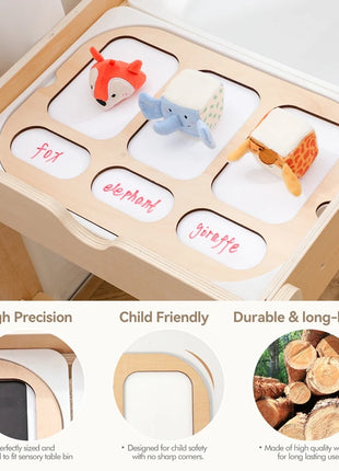 Tavolo sensoriale ottico in legno per bambini Montessori utilizzato per giochi da tavolo sensoriali Regalo di giocattoli per l'ortografia di numeri e lettere - riparo82