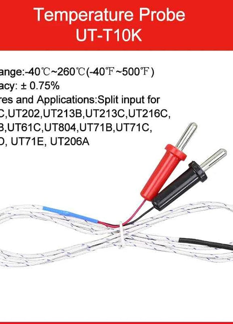 UNI T UT-T10K Thermocouple  Insertion Type Input Temperature Test Probes  Measurement for UT33C UT213B UT213C UT61B UT61C UT206A