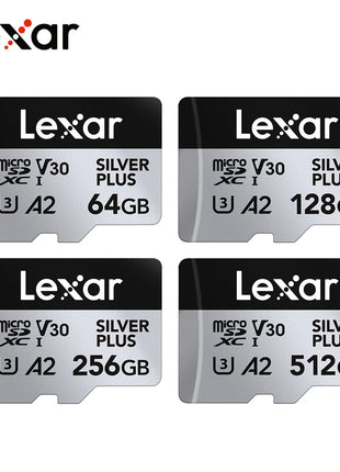 Scheda di memoria Lexar SILVER PLUS 64 GB 128 GB 256 GB Velocità di lettura fino a 205 MB/s A2 V30 4K UHD TF 1366x Scheda Micro SD professionale