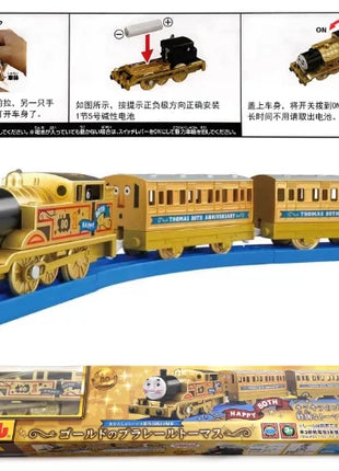 TAKARA TOMY Tomica Plarail Thomas & Friends Train 80° anniversario Golden Thomas Annie Clarabel Veicoli Modelli Regalo di compleanno - riparo82