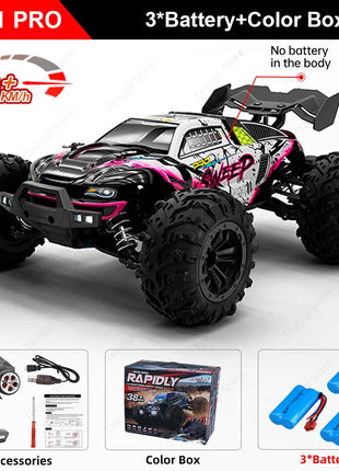 Teeggi 16101 /16102 PRO 1:16 Auto RC ad alta velocità con luce LED Drift 70KM/H 4WD RC Off-Road Car Monster Truck Giocattolo per i regali del capretto