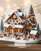 8 pollici 2D colorato casa di neve di Natale decorazione da tavolo in acrilico villaggio di famiglia statua in miniatura regalo a tema casa delle vacanze
